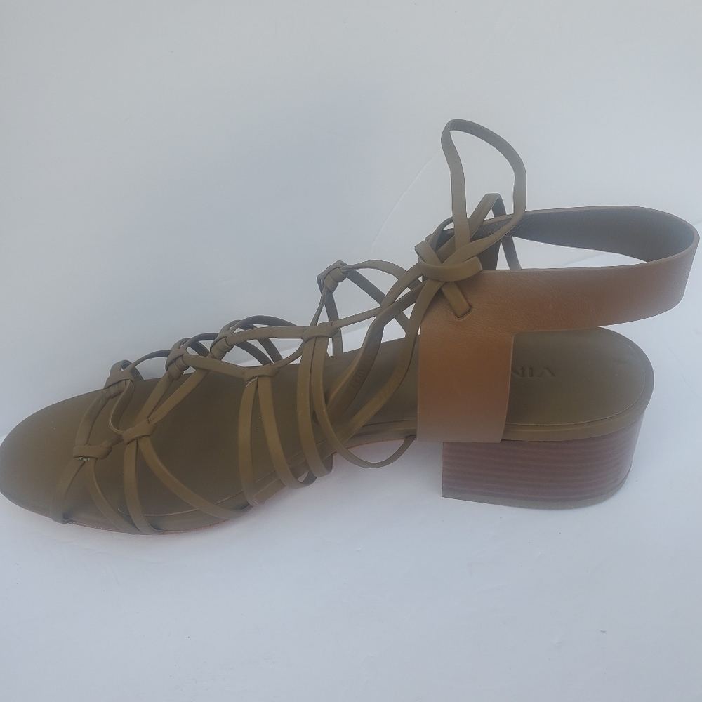 Vince Woman's Beaumont Knotted Leather Gladiator Strappy Sandals Brown Sz 10M - Picture 6 of 14